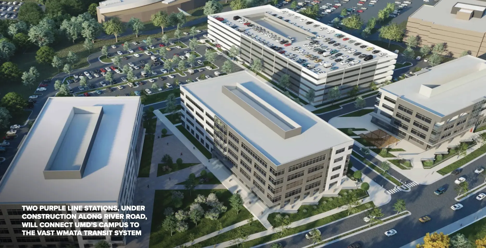 Aerial view of 4400-4700 River Road