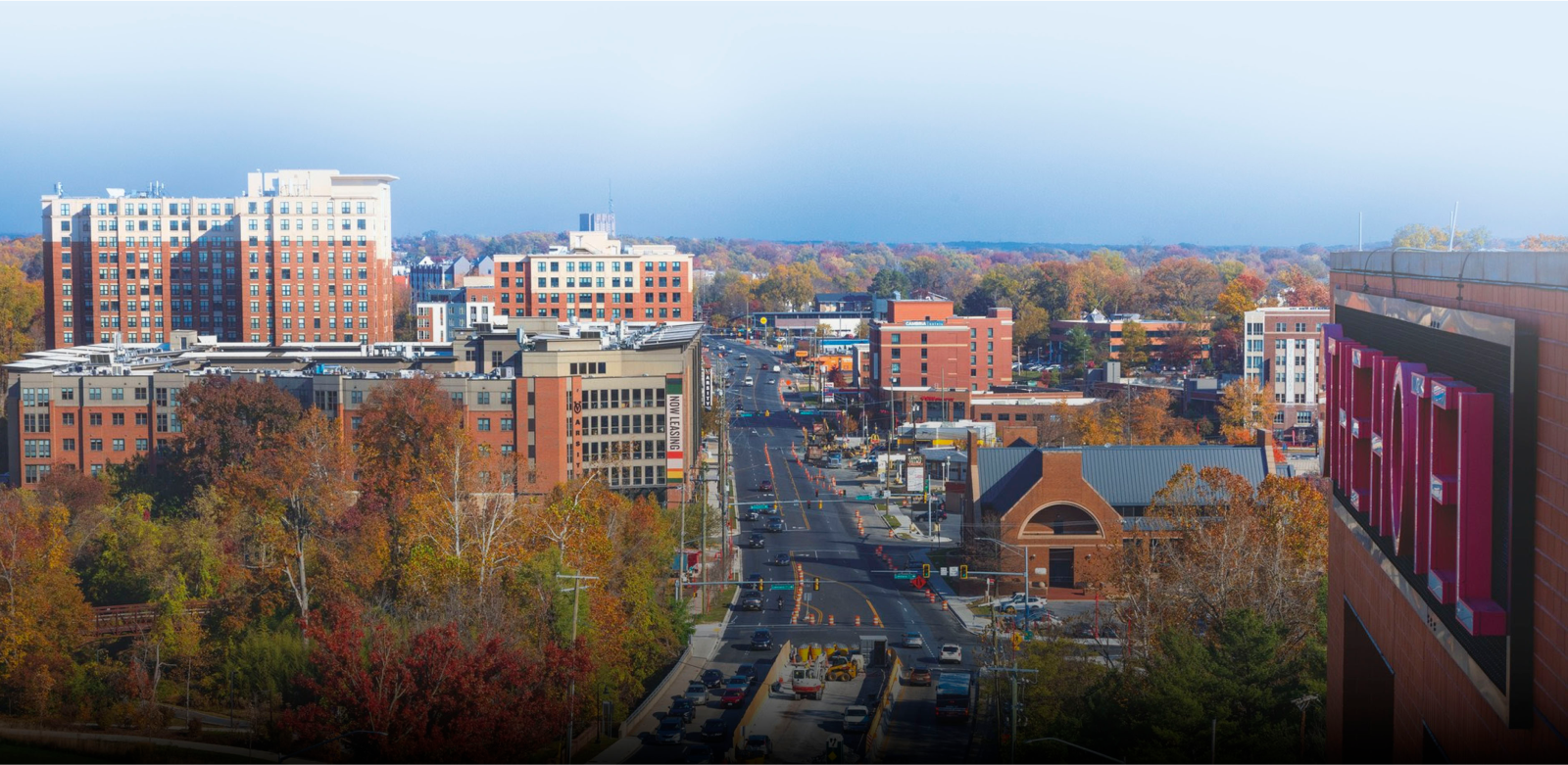 View of College Park from the top of The Hotel