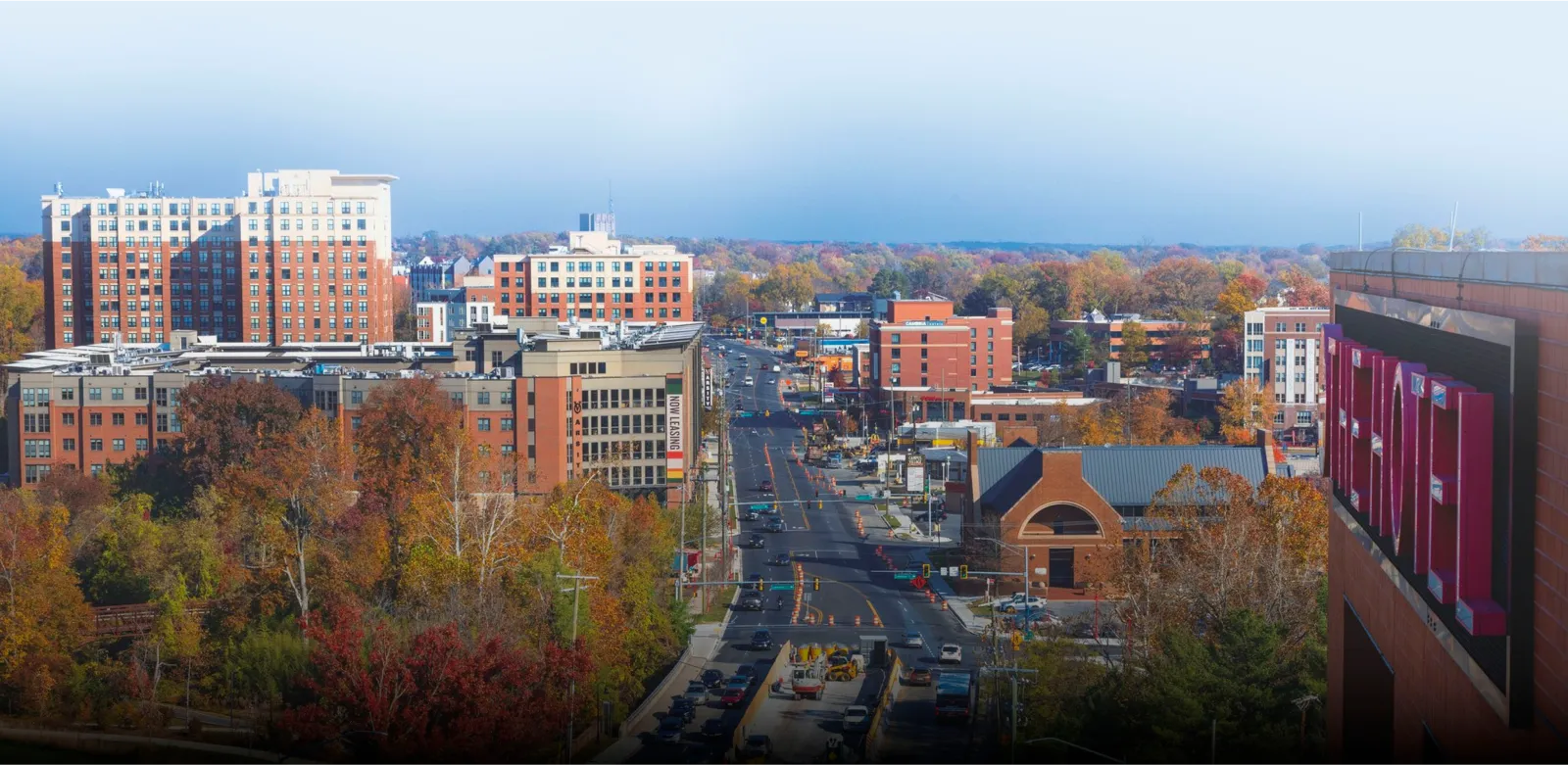 View of College Park from the top of The Hotel