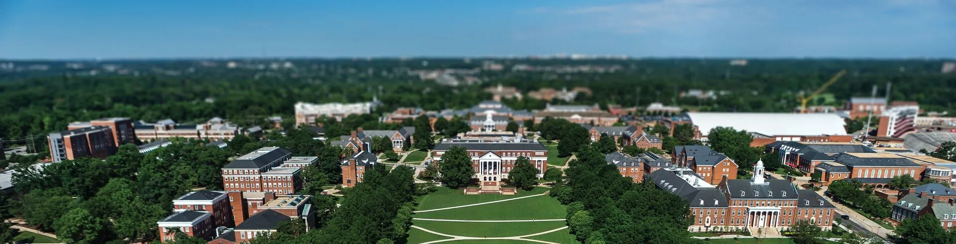 An overhead shot of the University of Maryland Campus.