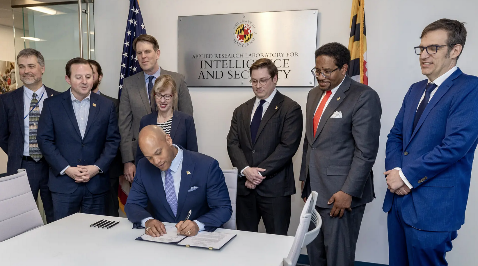 Governor Wes Moore signs cooperative agreement between State of Maryland and DARPA for Capital Quantum Benchmarking Hub.