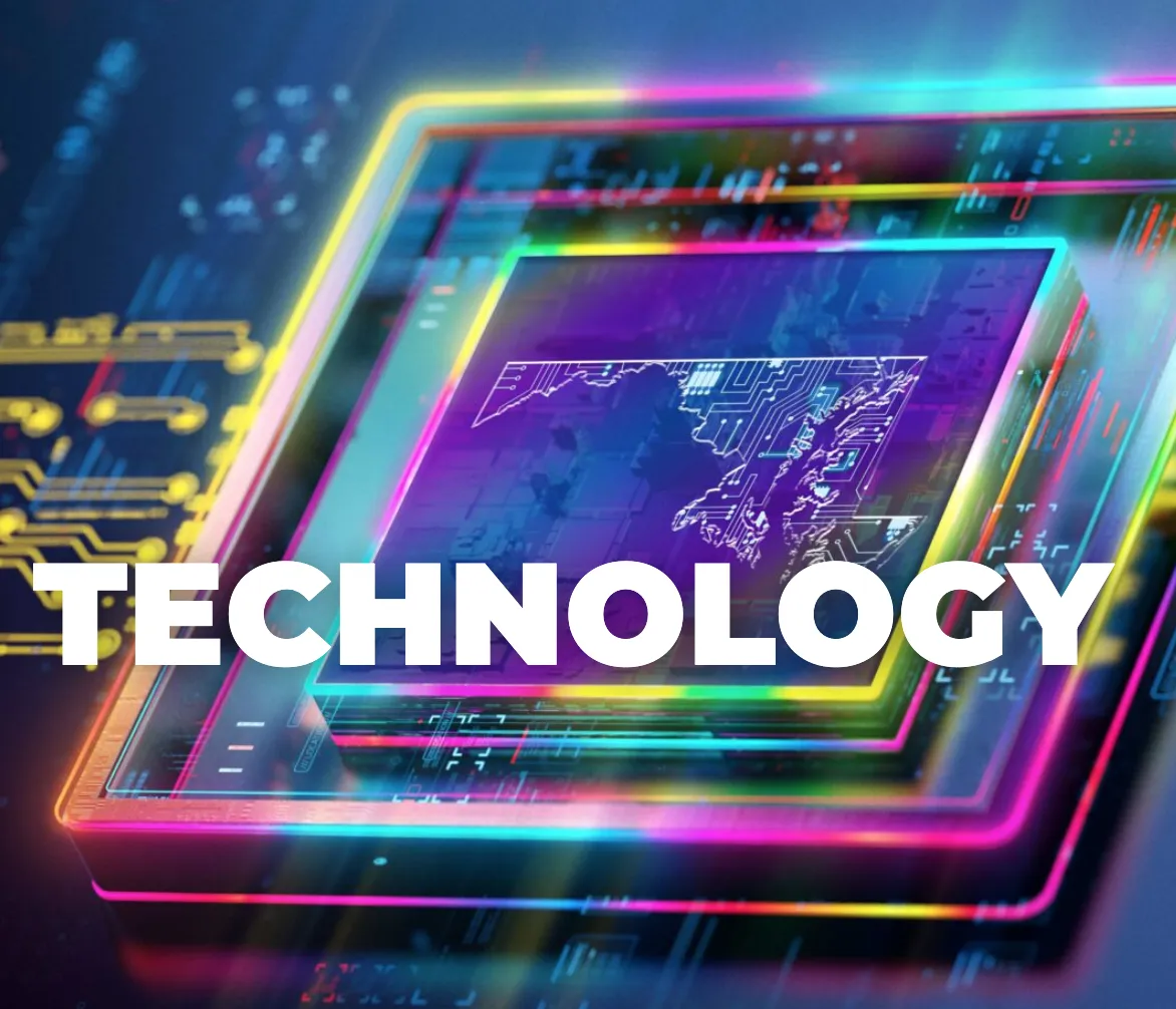 An image of the State of Maryland and the words Quantum Technology