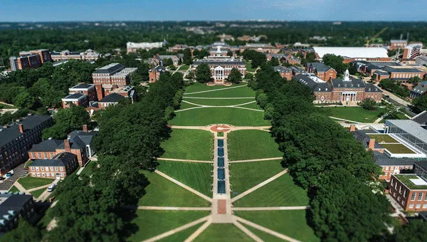 Overhead shot of McKeldin mall